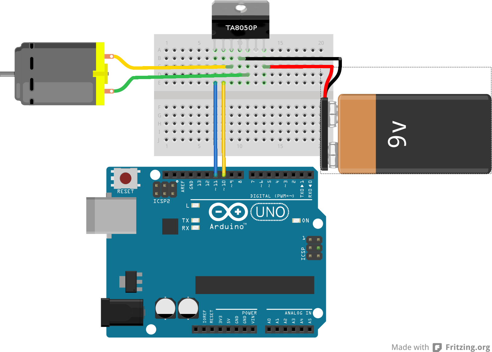 Motores de CC con TA8050P