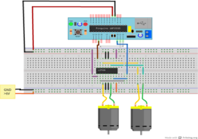 Control de motores CC con L293x
